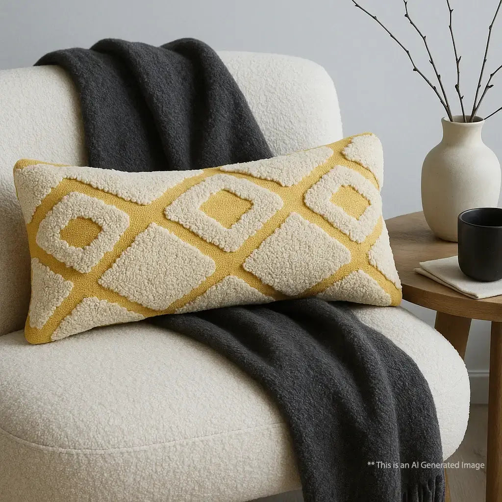 Cotton Tufted Cushion Cover, Size:30cm x 91cm (12" x 36")