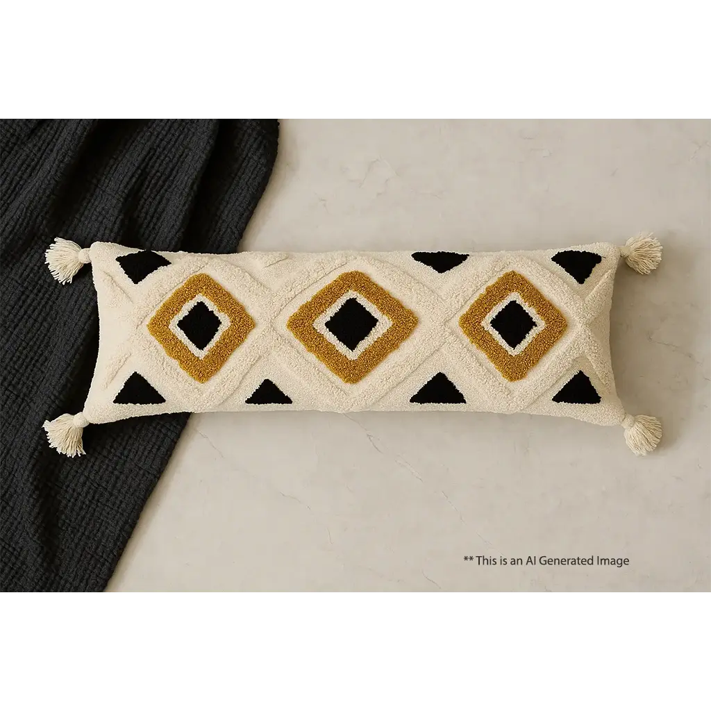 Cotton Tufted Cushion Cover, Size:30cm x 91cm (12" x 36")