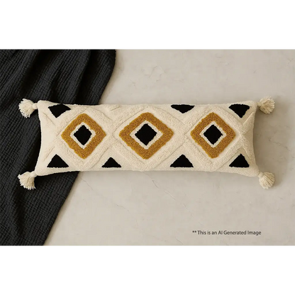Cotton Tufted Cushion Cover, Size:30cm x 91cm (12" x 36")