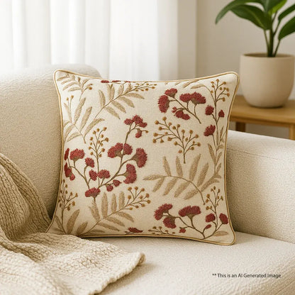 Rustic Meadow Blossom - Premium Cushion Cover