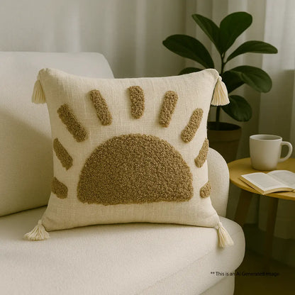 Sunbeam serenity - Tufted Premium Cushion Cover