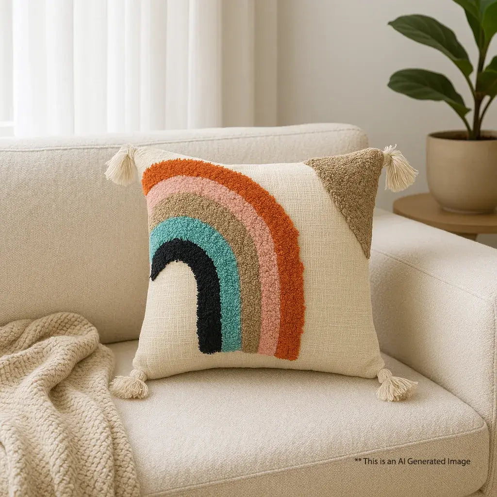 Rainbow Radiance -Tufted Premium Cushion Covers