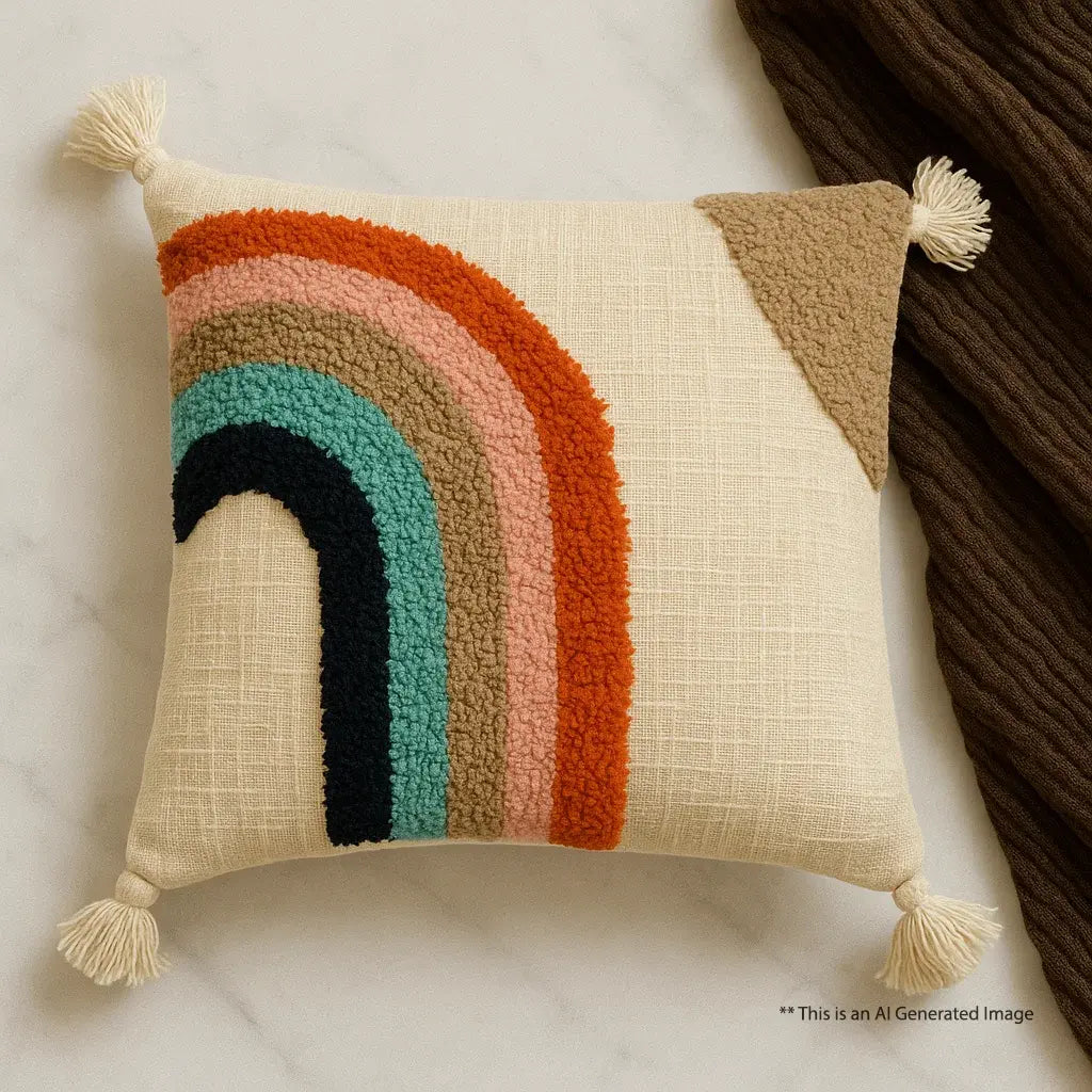 Rainbow Radiance -Tufted Premium Cushion Covers