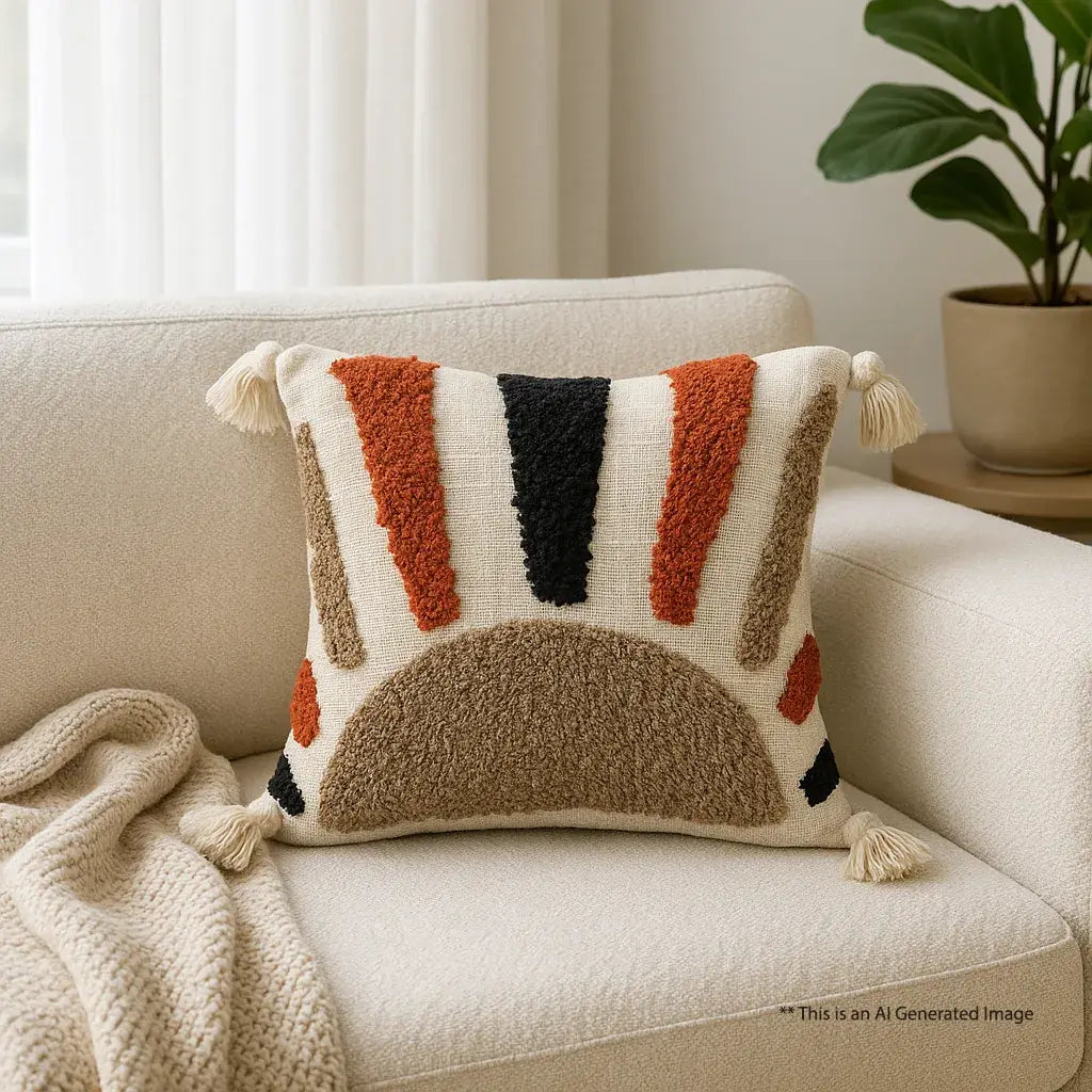 Sunset Mirage - Tufted Premium Cushion Cover