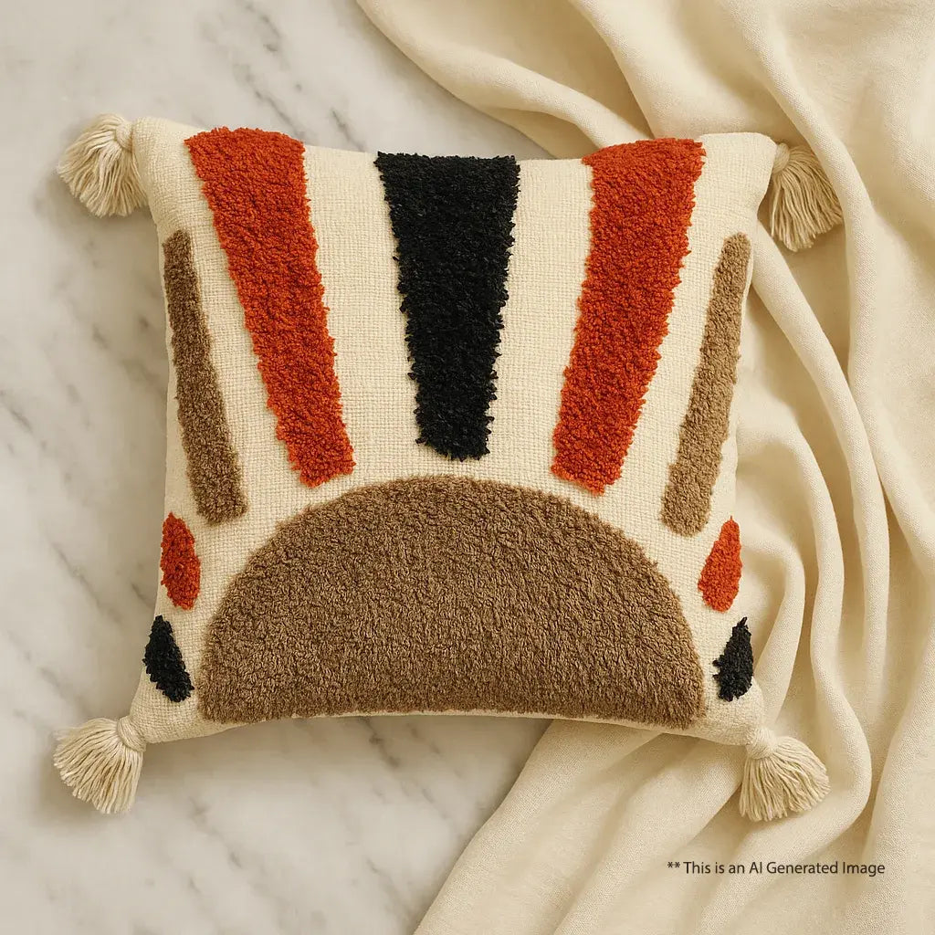 Sunset Mirage - Tufted Premium Cushion Cover