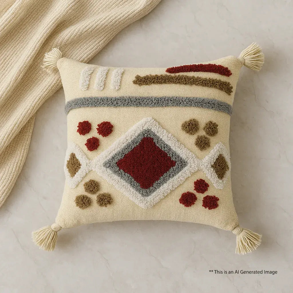 Abstract Drift - Tufted Premium Cushion Cover
