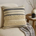 Monochrome boho stripe - Premium Cushion Cover
