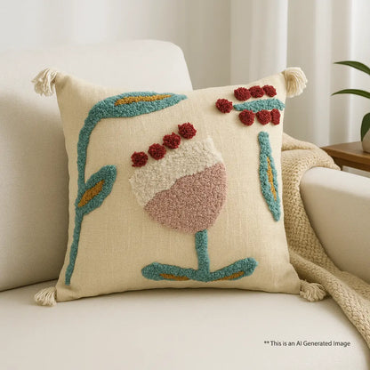 Blossom bliss - Tufted Premium Cushion Cover