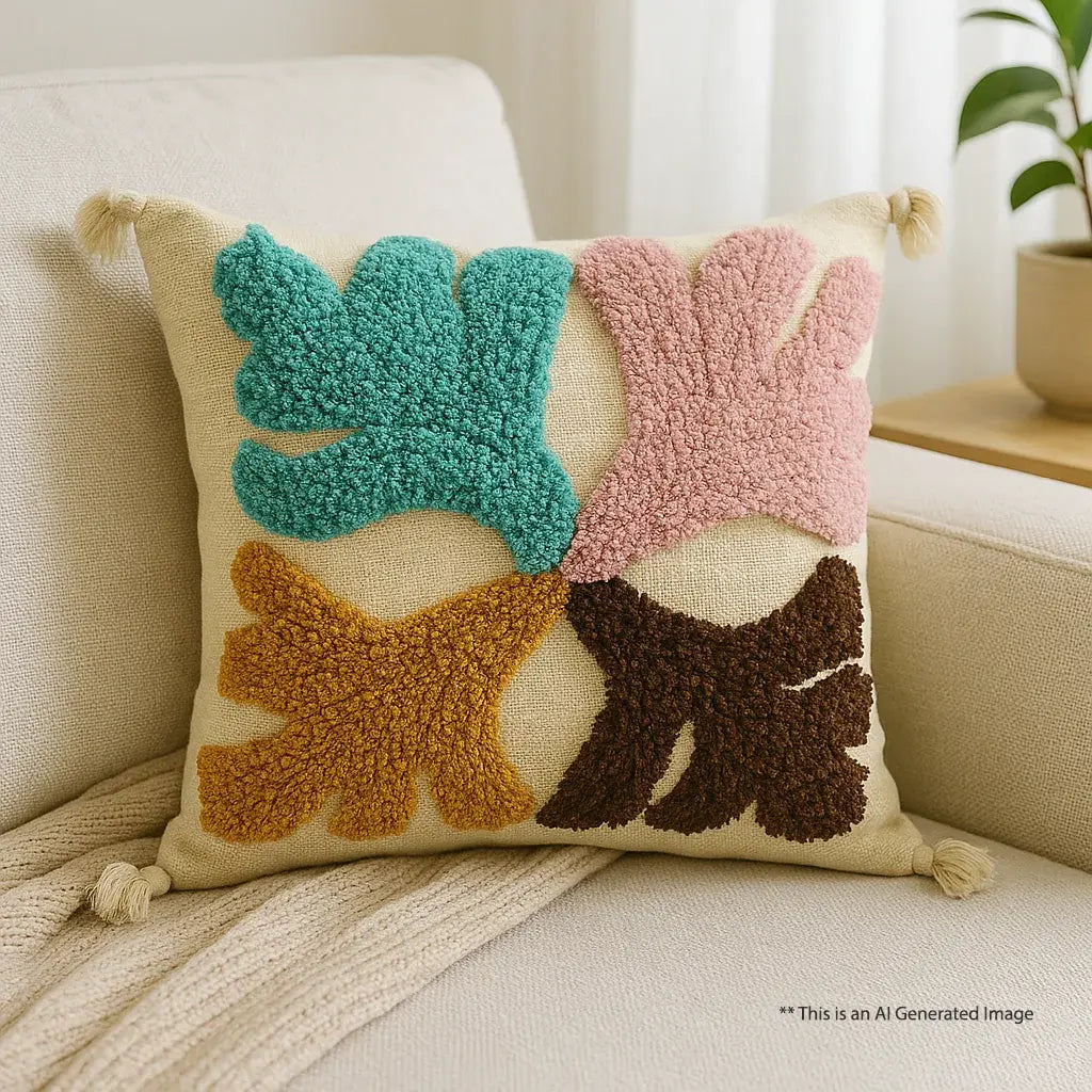 Fourfold hue - Tufted Premium Cushion Cover