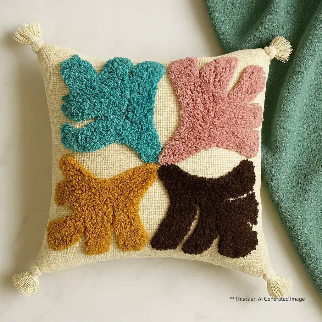 Fourfold hue - Tufted Premium Cushion Cover