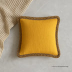 Rustic Charm Mustard Textured Cotton Cushion Cover