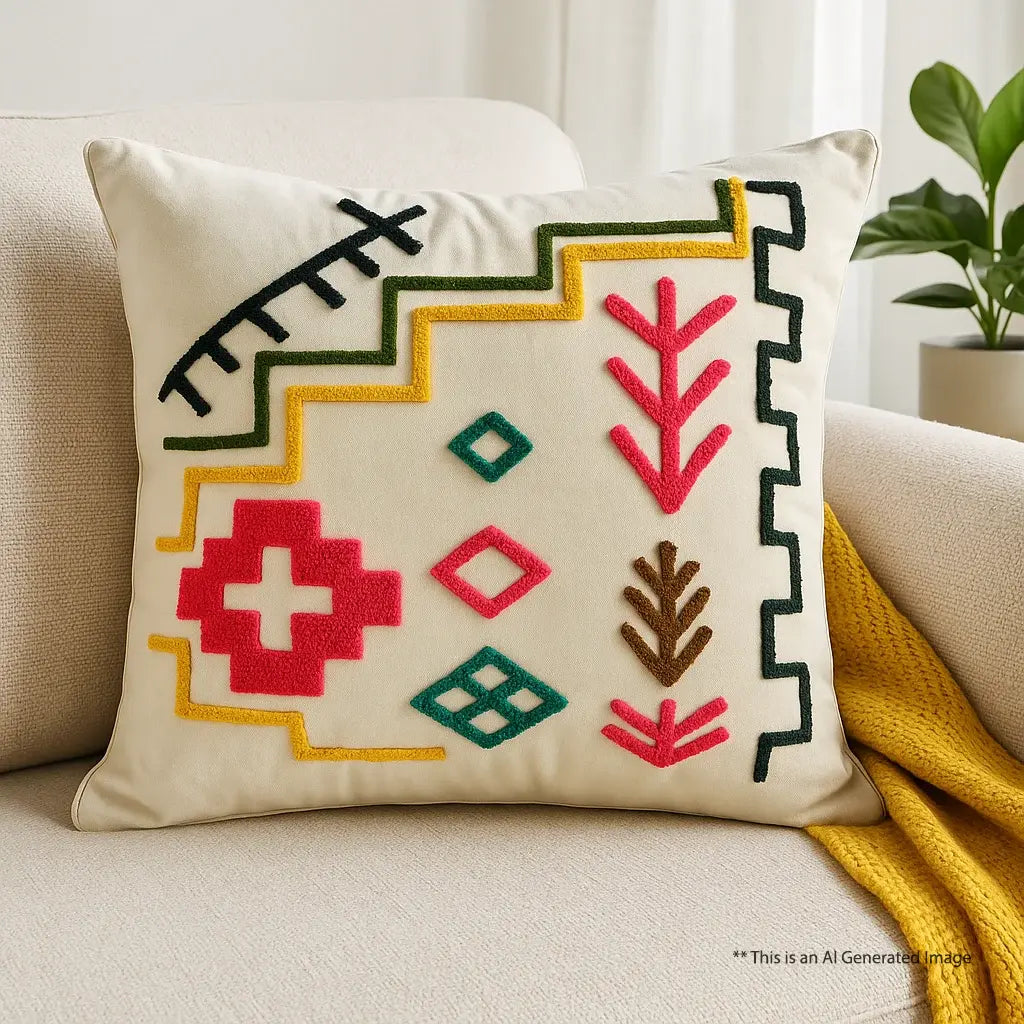 Vibrant Mosaic - Premium Cushion Cover