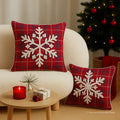Christmas Themed Cotton Embroidered Cushion Cover, Size:40cm X 40cm (16" X 16")