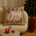 Christmas Themed Cotton Embroidered Cushion Cover, Size:40cm X 40cm (16" X 16")