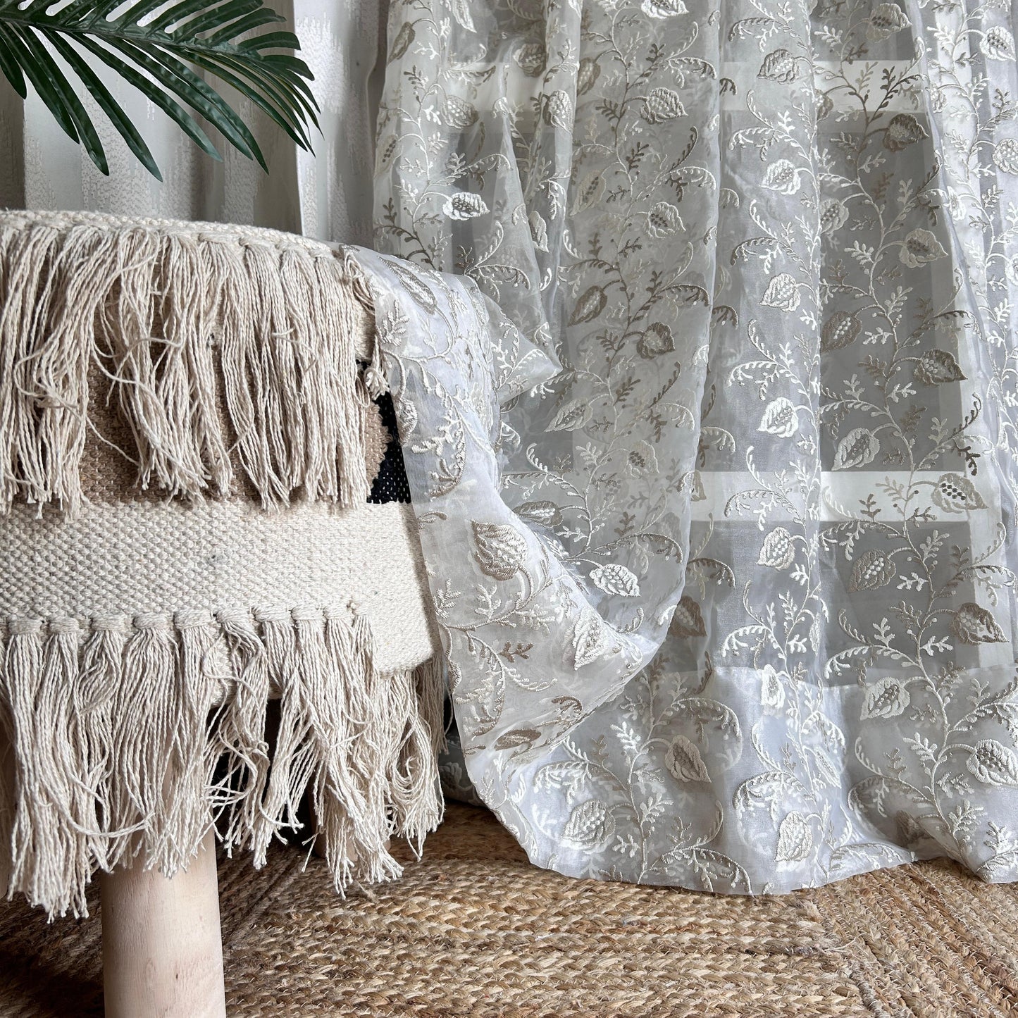 Premium Embroidered Sheer Curtain