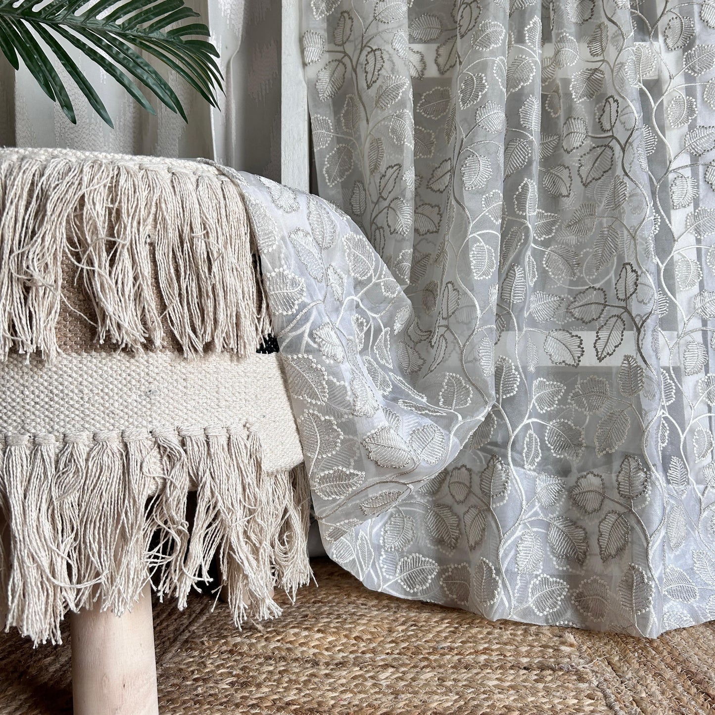 Premium Embroidered Sheer Curtain