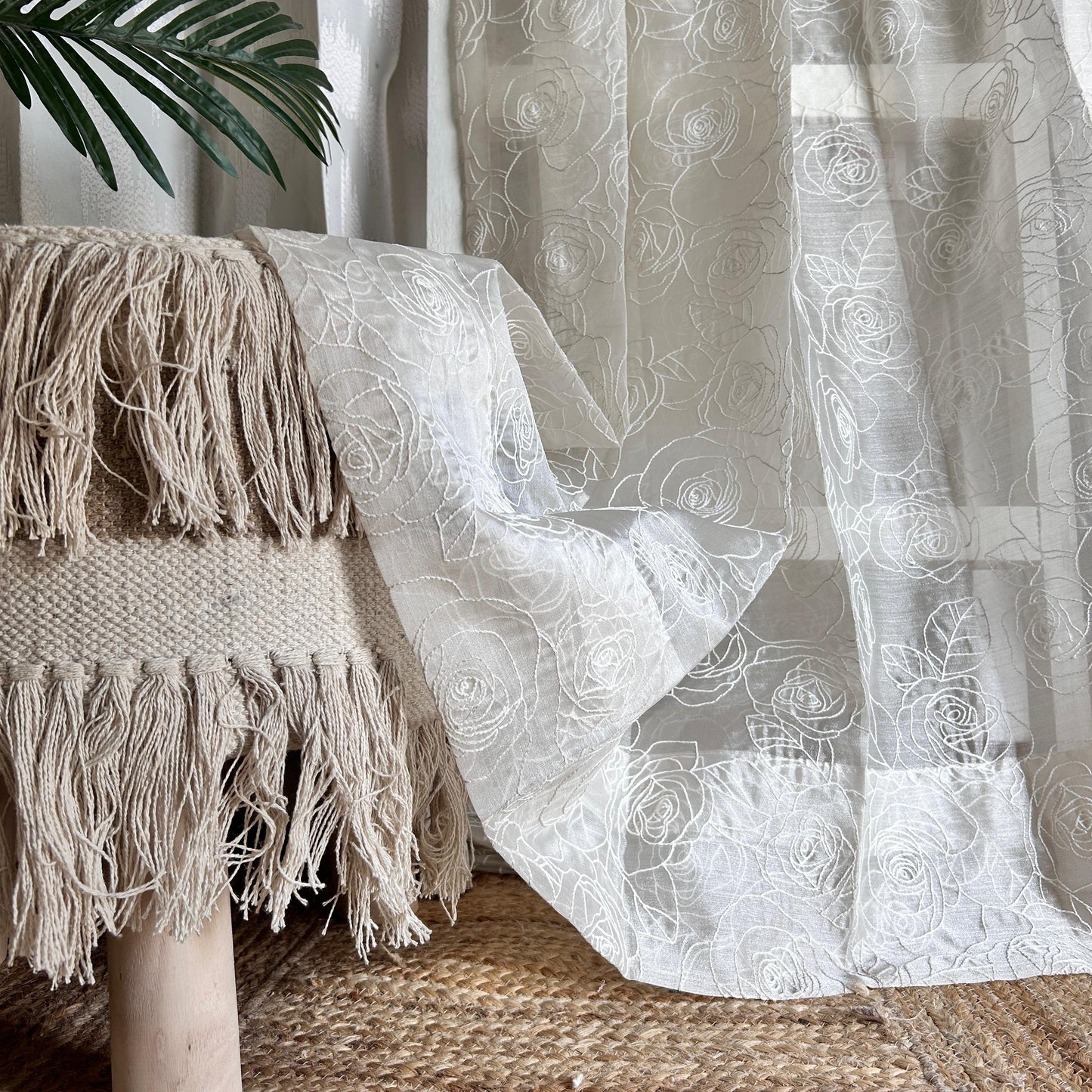 Premium Embroidered Sheer Curtain