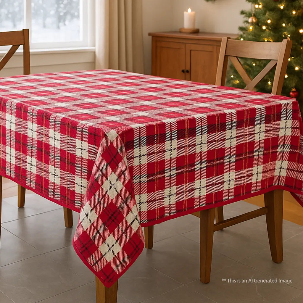 Christmas Themed Cotton  Cotton Dining Sheet, Size:152cm x 228cm (60" x 90")