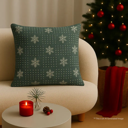 Christmas Themed Cotton Printed Cushion Cover, Size:50cm X 50cm (20" X 20")