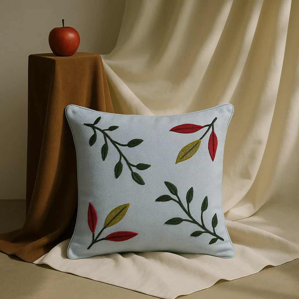 Embroidered Cushion Cover, 40cm X 40cm (16" X 16")