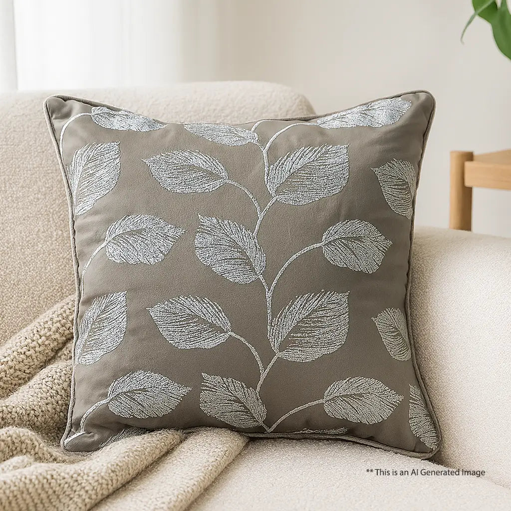 Embroidered Cushion Cover, 40cm X 40cm (16" X 16")