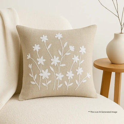 Embroidered Cushion Cover, 40cm X 40cm (16" X 16")