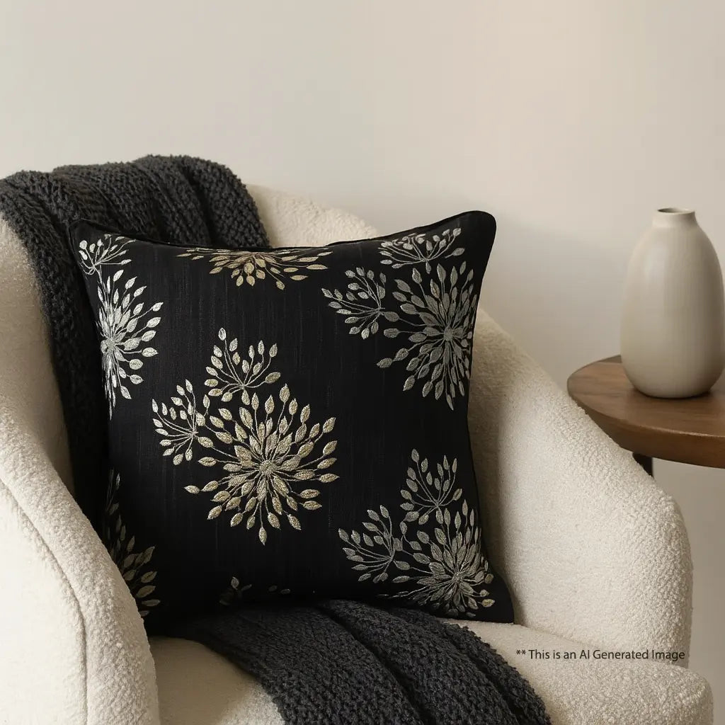 Embroidered Cushion Cover, 40cm X 40cm (16" X 16")