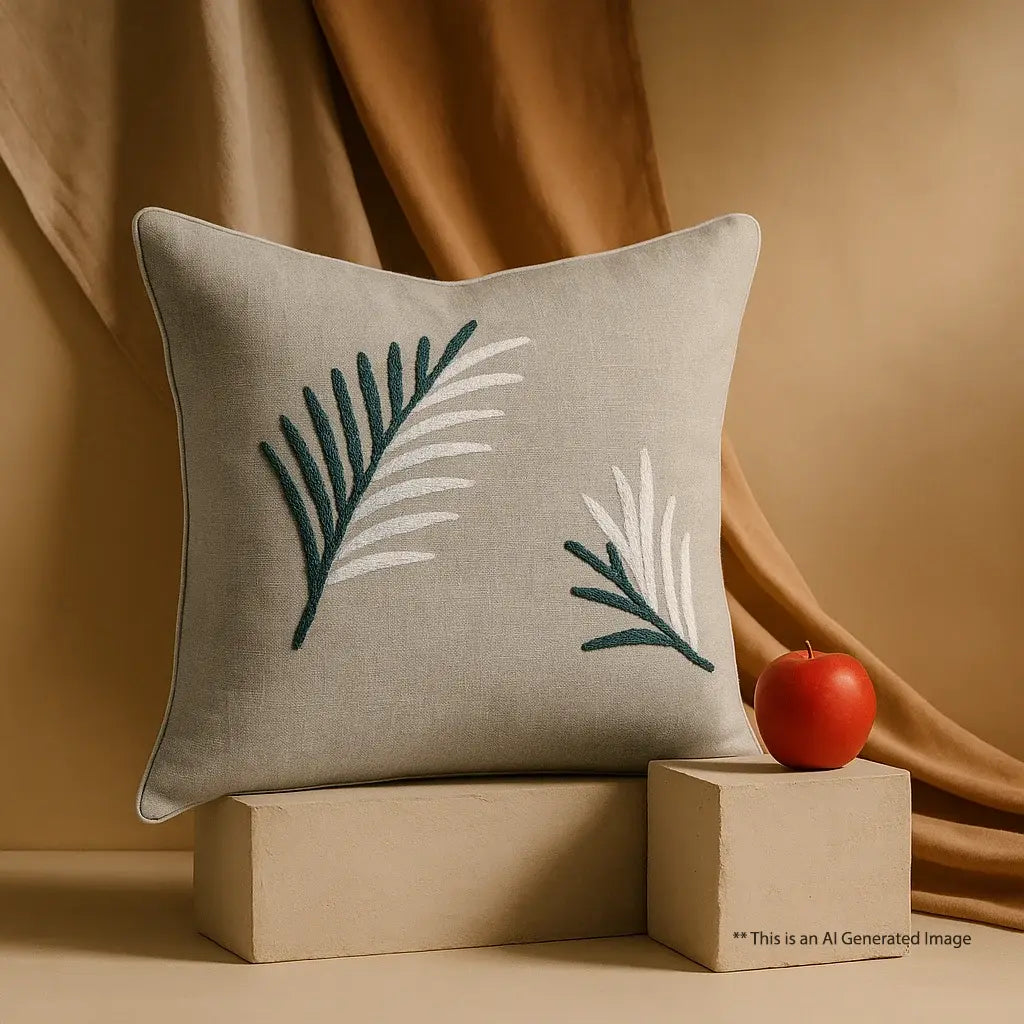 Embroidered Cushion Cover, 40cm X 40cm (16" X 16")