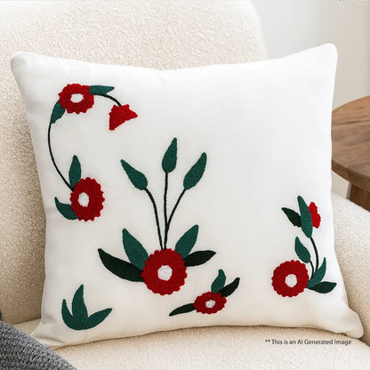 Cotton Embroidered Cushion Cover, 40cm X 40cm (16" X 16")