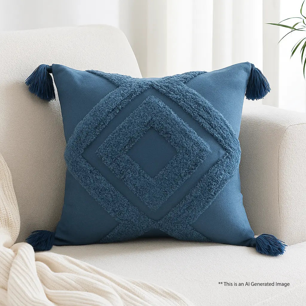 Cotton Tufted Cushion Cover, 40cm X 40cm (16" X 16")