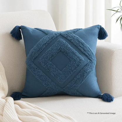 Cotton Tufted Cushion Cover, 40cm X 40cm (16" X 16")