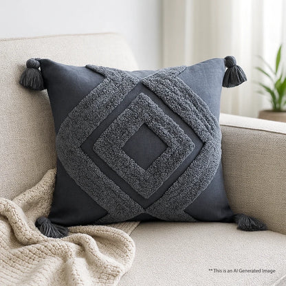 Cotton Tufted Cushion Cover, 40cm X 40cm (16" X 16")