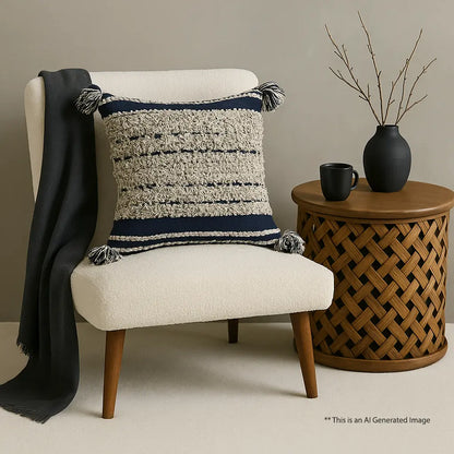 Cotton Tufted Cushion Cover, 40cm X 40cm (16" X 16")