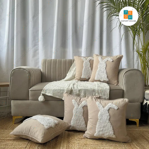 Export House Cotton Tufted Cushion Cover -  Size:40cm X 40cm (16" X 16")