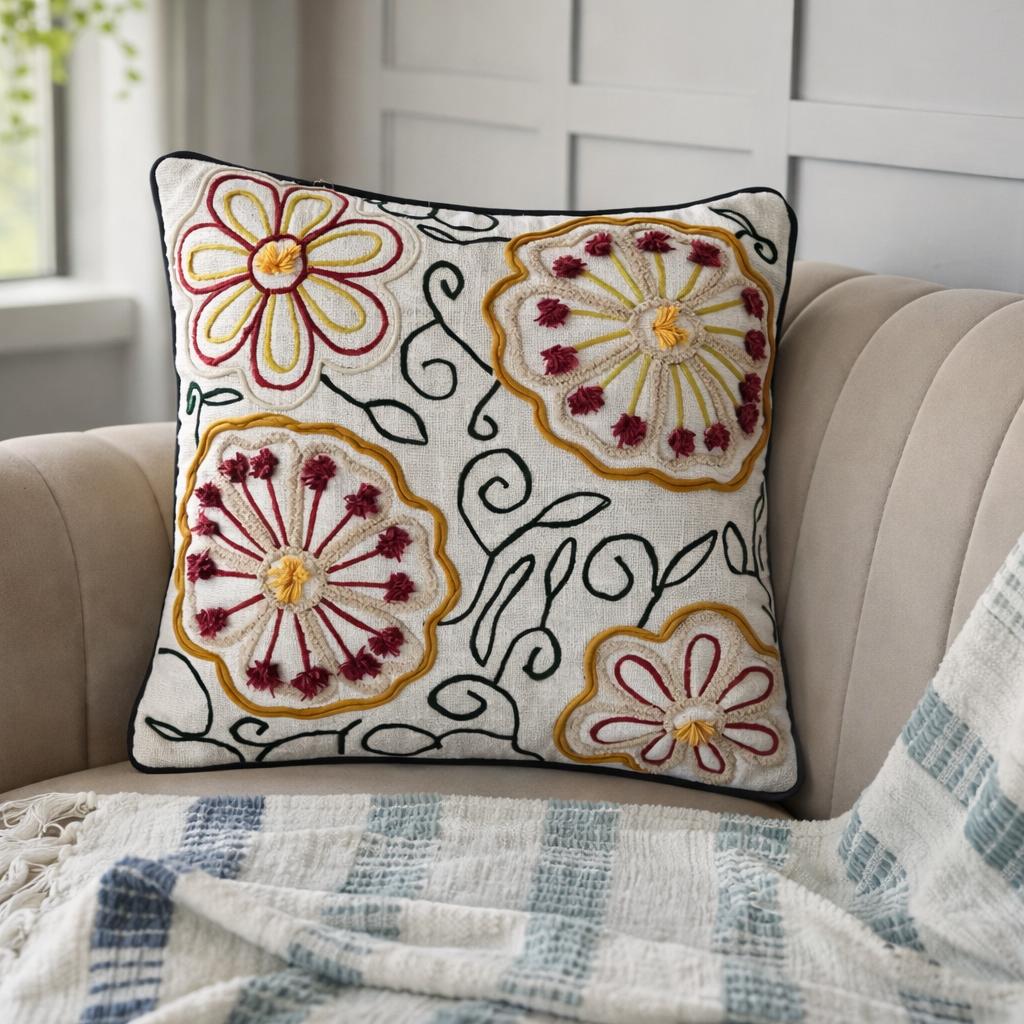 Saffron swirl Cushion Cover 45cm x 45cm (18" x 18")
