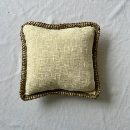 Lemon Delight Jute Lace - Premium Cushion Cover