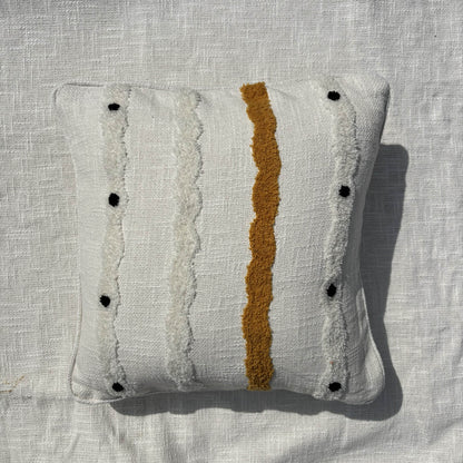 Slub-cotton Tufted Cushion Cover, 40cm X 40cm (16" X 16")