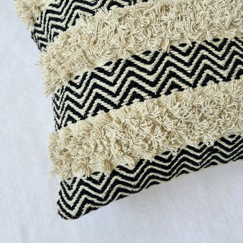 Ebony & lvory wave weave - Premium Cushion Cover