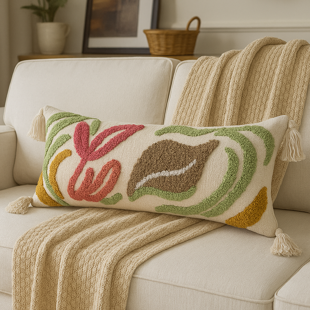 Cotton Tufted Cushion Cover, Size:30cm x 91cm (12" x 36")