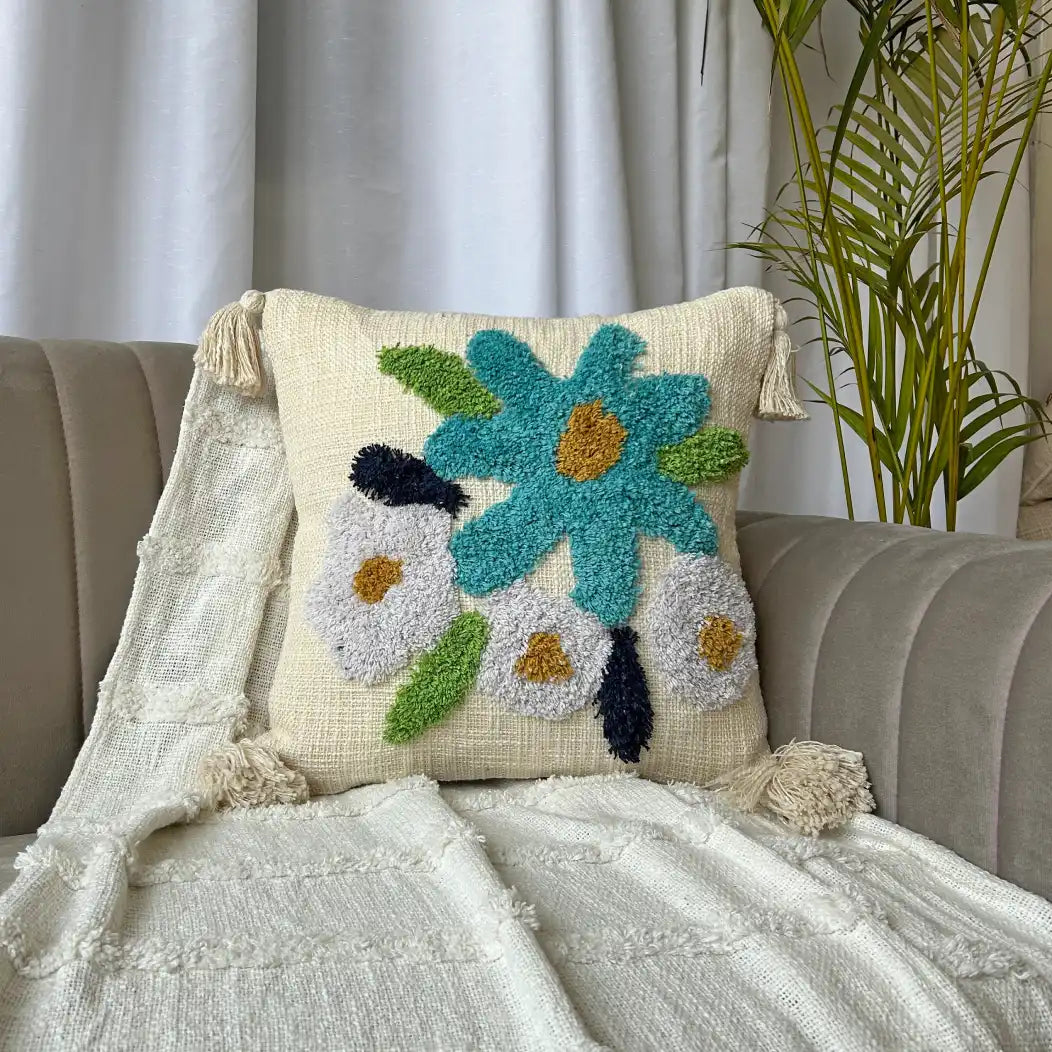 Floral breeze - Tufted Premium Cushion Cover