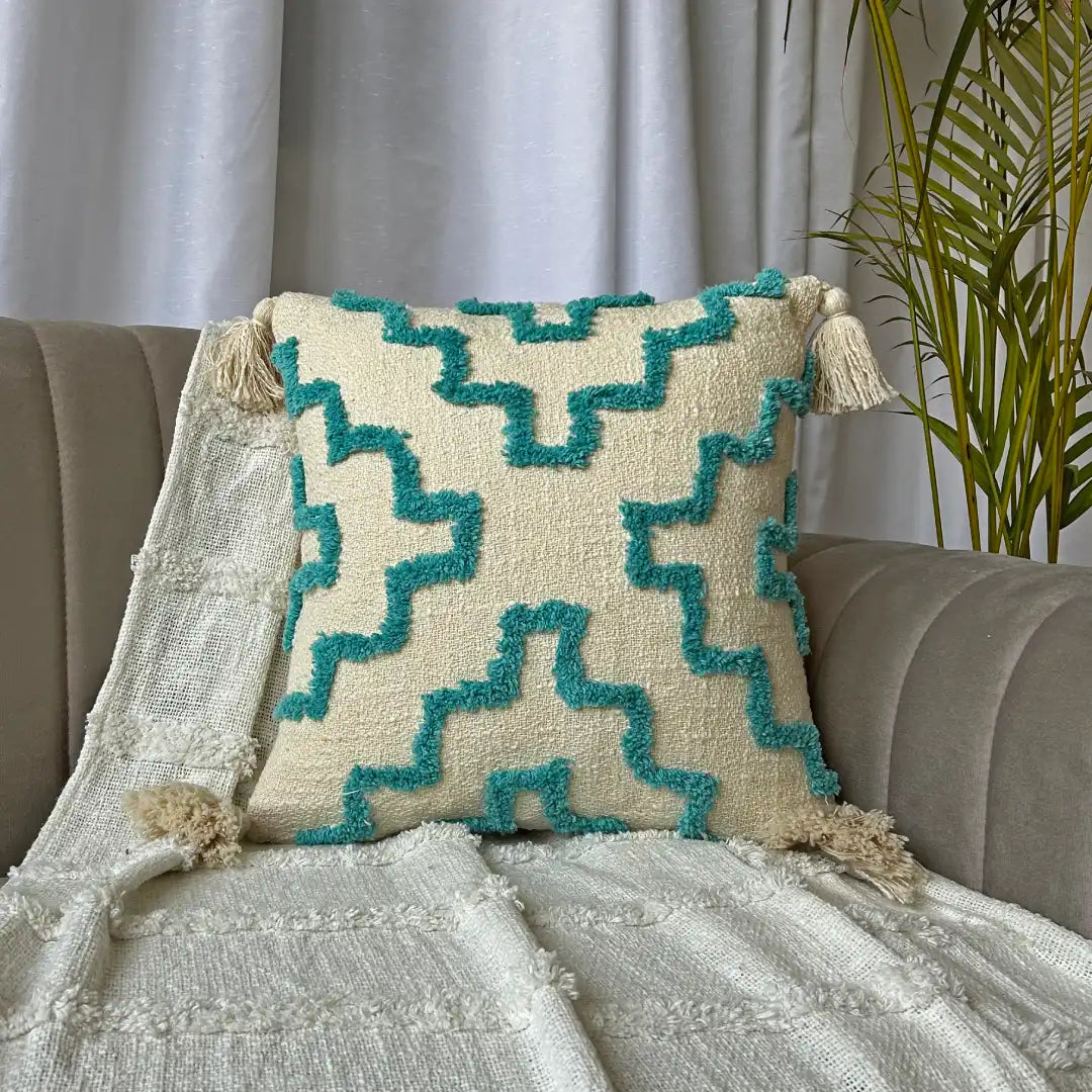 Upgrade Your Space with 16x16 Inch Cotton Tufted Cushion Cover