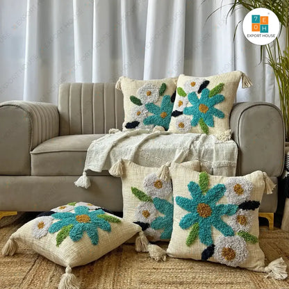 Floral breeze - Tufted Premium Cushion Cover