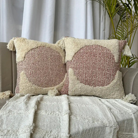 Rustic circle charm - Tufted Premium Cushion Cover