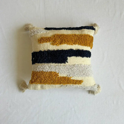 Sunset Horizon Stripes - Tufted Premium Cushion Cover