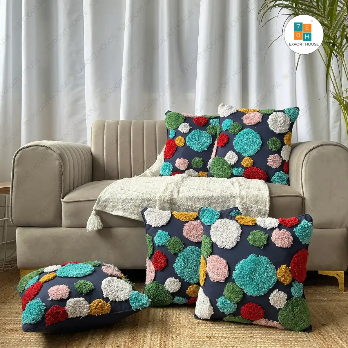 Rainbow Dot Medley - Premium Cushion Cover