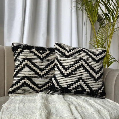 Zig Zag Monochrome - Premium Cushion Cover