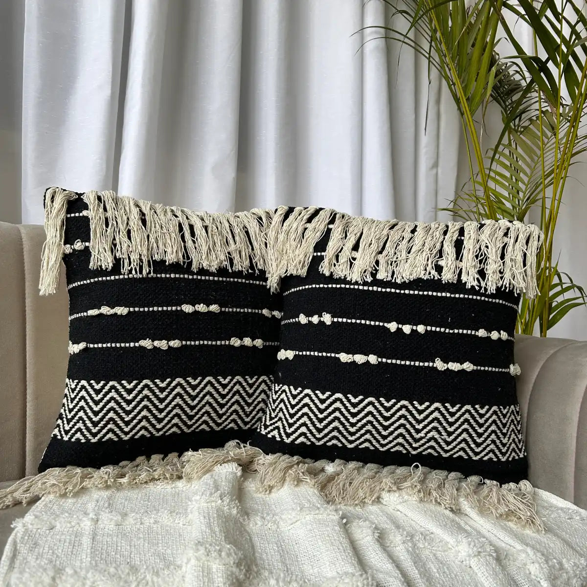 Stylish 16x16 Inch Cotton Boho Cushion Cover for Home Decor | Export House