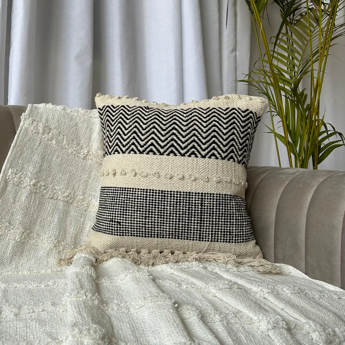 Boho Elegance with Our Premium 40x40cm Cotton Cushion Cover - Vibrant and Stylish Home Decor Delight!