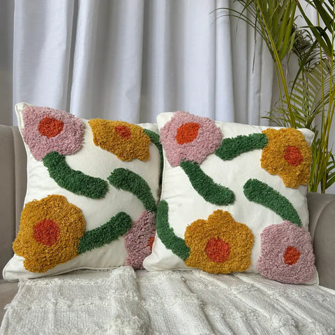 Sun- kissed blossoms - Premium Cushion Cover