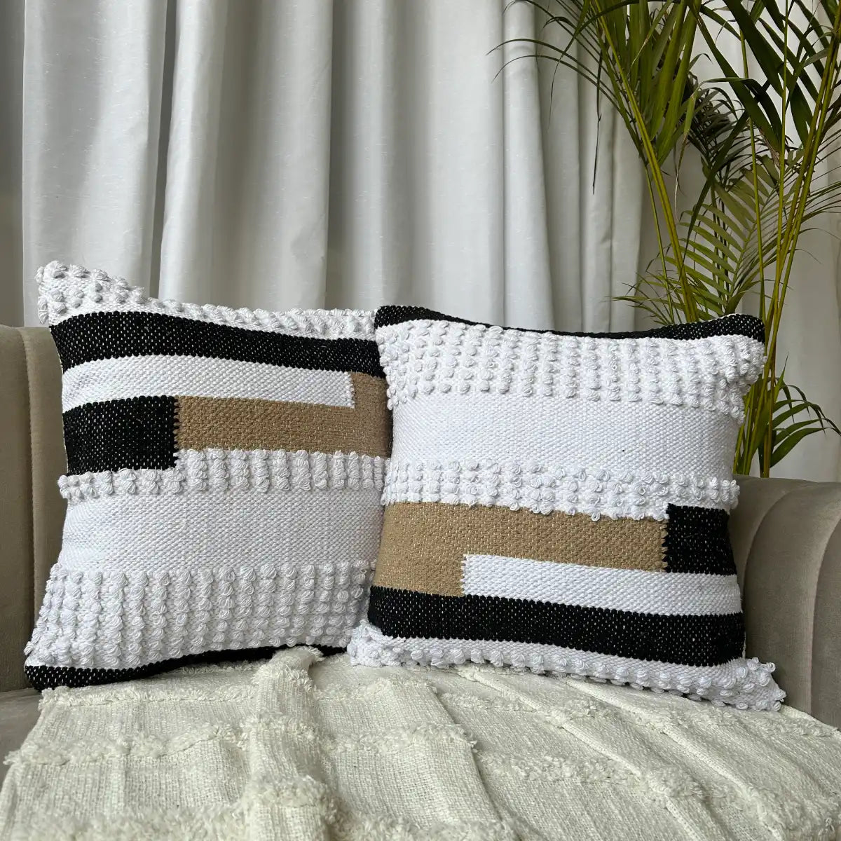 Comfort and Style: 16x16 Inch Cotton Boho Cushion Cover | Export House